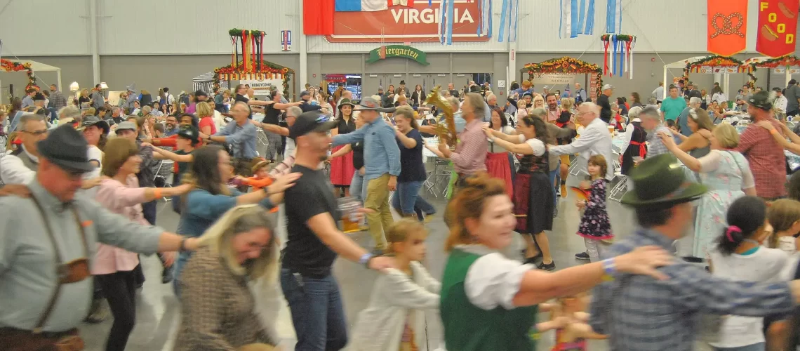 Group dancing during the annual Richmond Oktoberfest. Photo from richmondoktoberfestinc.com.